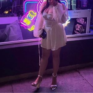 Beautiful white fairy corset mini dress